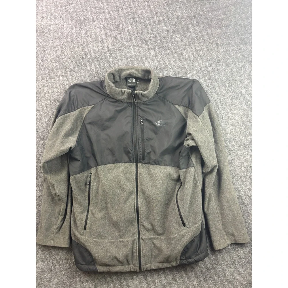 The North Face Denali Fleece‎ Jacket Mens XL Gray Black Full Zip Outdoor Coat